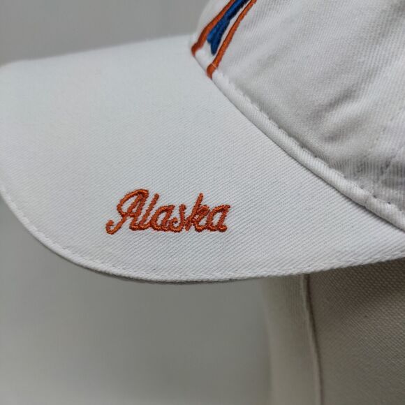 Cruisewear Men's Strapback Hat White Adjustable Embroidered Whale Logo Alaska - Picture 6 of 12